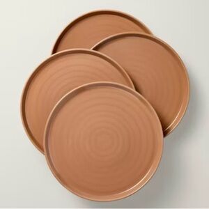 Hearth & Hand Magnolia Flared Brim Orange Cosmic Rust Dinner Plates Set of 4 NEW